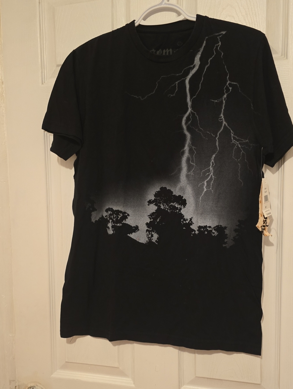 New Black Lightning Storm Graphic Tee